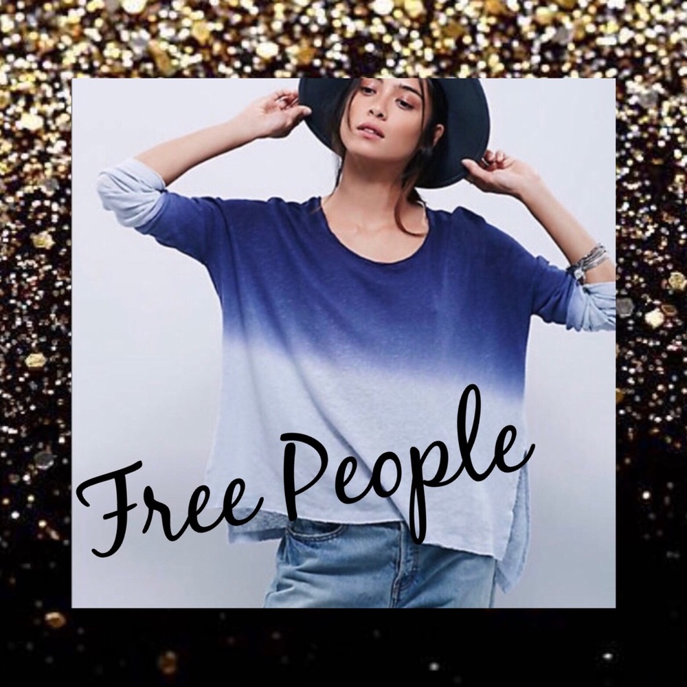 Free People Blue Ombré Top